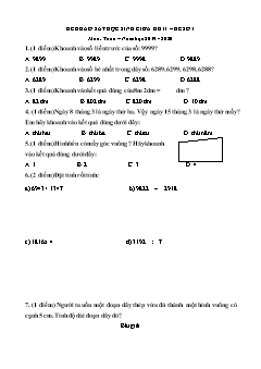 Bộ đề khảo sát học sinh giữa hk ii môn Toán Tiếng Việt Lớp 3