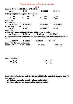 Bộ đề ôn tập kiểm tra giữa học kì II môn Toán Lớp 4