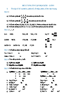 Đề cương ôn tập học kì II môn Toán Lớp 5