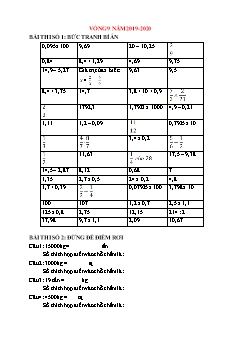 Đề ôn thi Violympic Toán Lớp 5 - Vòng 9 - Năm 2019-2020