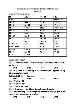 Đề thi toán Violympic Lớp 2 - Vòng 4 - Năm 2019-2020