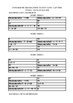 Đề thi toán Violympic Lớp 2 - Vòng 9 - Năm 2019-2020