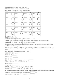 Đề thi Violympic Toán Lớp 3