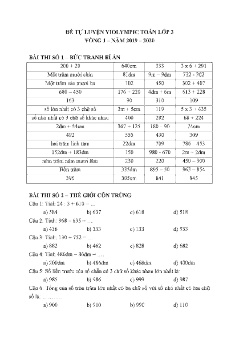 Đề tự luyện Violympic Toán Lớp 3 - Vòng 1 - Năm 2019-2020