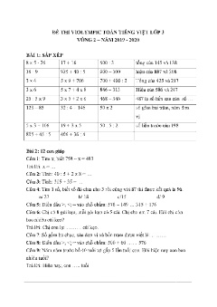 Đề tự luyện Violympic Toán Lớp 3 - Vòng 2 - Năm 2019-2020