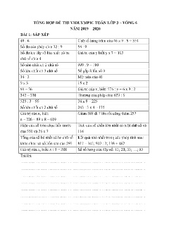 Đề tự luyện Violympic Toán Lớp 3 - Vòng 6 - Năm 2019-2020