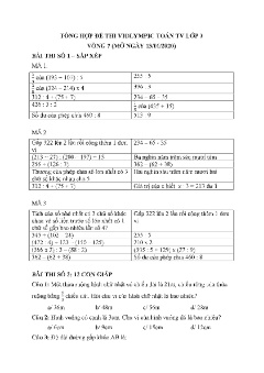 Đề tự luyện Violympic Toán Lớp 3 - Vòng 7 - Năm 2019-2020