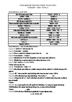 Đề tự luyện Violympic Toán Lớp 4 - Vòng 1 - Năm 2019-2020