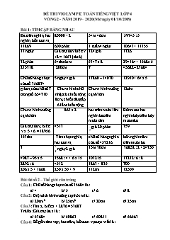 Đề tự luyện Violympic Toán Lớp 4 - Vòng 2 - Năm 2019-2020