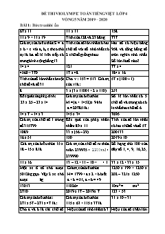 Đề tự luyện Violympic Toán Lớp 4 - Vòng 5 - Năm 2019-2020