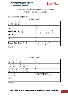 Đề tự luyện Violympic Toán Lớp 4 - Vòng 9 - Năm 2019-2020