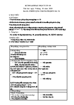 Giáo án Lớp 1 - Tuần 10 - Năm học 2020-2021