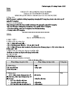 Giáo án Lớp 1 - Tuần 4 - Năm học 2020-2021