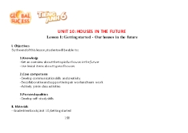 Giáo án Tiếng Anh Lớp 6 (Global success) - Unit 10: Houses in the future