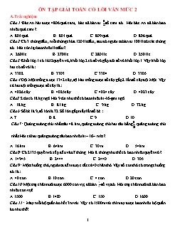 Ôn tập giải Toán Lớp 3 có lời văn mức 2