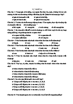 Ôn tập môn Tự nhiên và xã hội Lớp 4