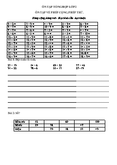 Ôn tập tổng hợp giữa kì 2 môn Toán Lớp 2