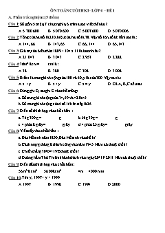 6 đề ôn tập cuối học kì I môn Toán Lớp 4