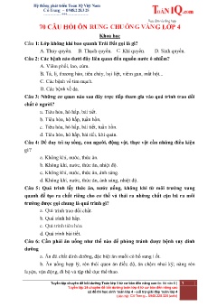 70 câu hỏi ôn rung chuông vàng Lớp 4