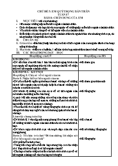 Bài giảng Hoạt động trải nghiệm Lớp 1 - Chủ đề 5: Em quý trọng bản thân