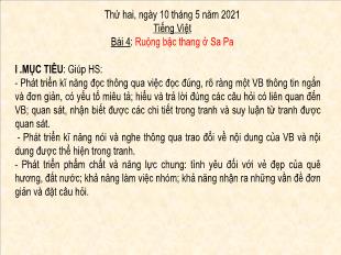 Bài giảng Tiếng Việt Lớp 1 - Bài 4: Ruộng bậc thang ở Sa Pa - Năm học 2020-2021