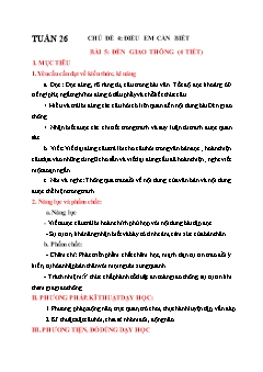 Bài giảng Tiếng Việt Lớp 1 - Chủ đề 4, Bài 5: Đèn giao thông