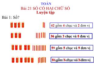 Bài giảng Toán Lớp 1 - Bài 21: Số có hai chữ số