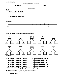 Bài tập cuối tuần môn Toán + Tiếng Việt Lớp 1 - Học kì 2