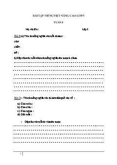 Bài tập Tiếng Việt nâng cao Lớp 5