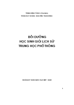 Bồi dưỡng học sinh giỏi Lịch sử trung học phổ thông