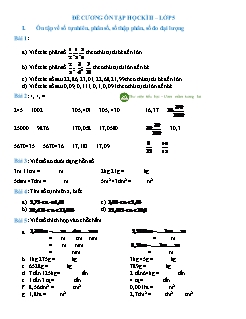 Đề cương ôn tập học kì II môn Toán Lớp 5