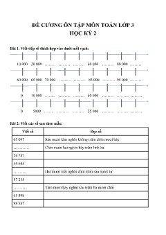 Đề cương ôn tập học kỳ 2 môn Toán Lớp 3