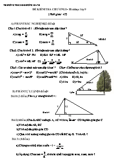 Đề kiểm tra chương I môn Hình học Lớp 9 - Trường THCS Khương Đình (Có đáp án)
