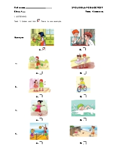 Đề kiểm tra cuối học kì I môn Tiếng Anh Lớp 4 (Đề 1) (Có đáp án)