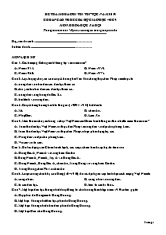Đề tham khảo kì thi THPTQG năm 2019 chuẩn cấu trúc của Bộ GD&ĐT môn Lịch sử - Đề 9 (Có đáp án)