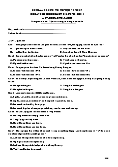 Đề tham khảo kì thi THPTQG năm 2019 chuẩn cấu trúc của Bộ GD&ĐT môn Lịch sử - Đề 14 (Có đáp án)