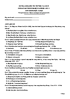 Đề tham khảo kì thi THPTQG năm 2019 chuẩn cấu trúc của Bộ GD&ĐT môn Lịch sử - Đề 11 (Có đáp án)