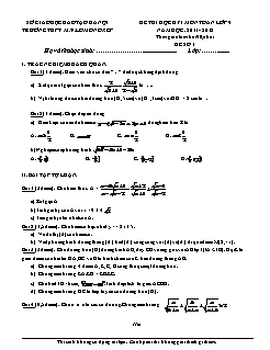 Đề thi học kì I môn Toán Lớp 9 - Trường THPT M.V Lômônôxốp - Năm học 2011-2012 (Có đáp án)