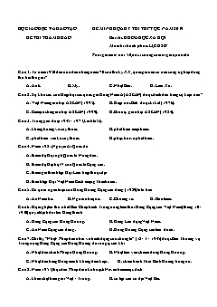 Đề thi minh họa kỳ thi THPTQG năm 2019 môn Lịch sử (Có đáp án)