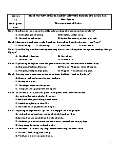 Đề thi thử THPTQG chuẩn cấu trúc Bộ GD&ĐT môn Lịch sử - Đề số 14 (Có đáp án)