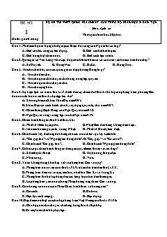 Đề thi thử THPTQG chuẩn cấu trúc Bộ GD&ĐT môn Lịch sử - Đề số 1 (Có đáp án)