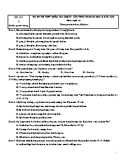 Đề thi thử THPTQG chuẩn cấu trúc Bộ GD&ĐT môn Lịch sử - Đề số 4 (Có đáp án)