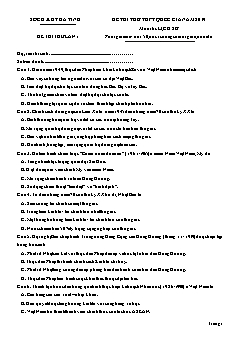 Đề thi thử THPTQG lần 1 năm 2019 môn Lịch sử - Sở GD&ĐT Hà Tĩnh (Có đáp án)
