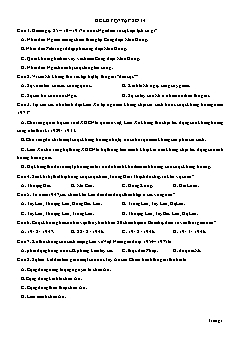 Đề thi thử THPTQG môn Lịch sử năm 2019 - Đề số 14 (Có đáp án)