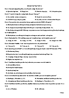 Đề thi thử THPTQG môn Lịch sử năm 2019 - Đề số 15 (Có đáp án)