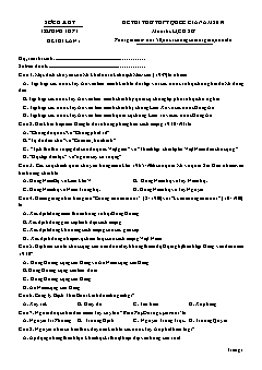Đề thi thử THPTQG năm 2019 môn Lịch sử - Đề thi lần 1 (Có đáp án)