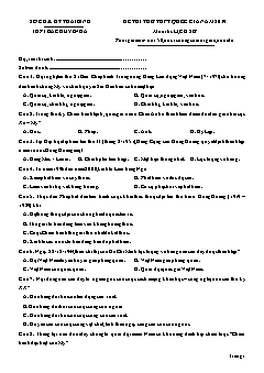 Đề thi thử THPTQG năm 2019 môn Lịch sử - Trường THPT Bắc Duyên Hà (Có đáp án)