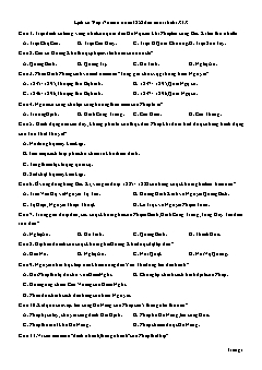 Đề thi tự luyện môn Lịch sử năm 2019 - Bài: Lịch sử Việt Nam từ năm 1858 đến cuối thế kỉ XIX (Có đáp án)