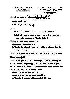 Đề thi tuyển sinh vào lớp 10 THPT chuyên Võ Nguyên Giáp môn Toán - Sở GD&ĐT Quảng Bình - Năm học 2018-2019 (Có đáp án)