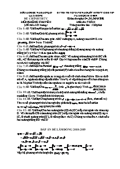 Đề thi tuyển sinh vào lớp 10 THPT môn Toán - Sở GD&ĐT Lâm Đồng - Năm học 2018-2019 (Có đáp án)